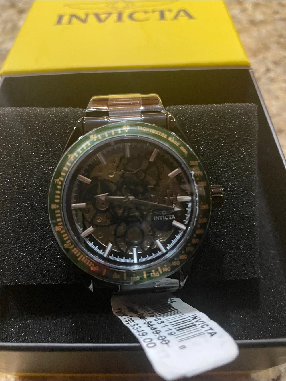 Invicta Objet D Art Excelsior Automatic Black Bracelet and Skeleton Dial